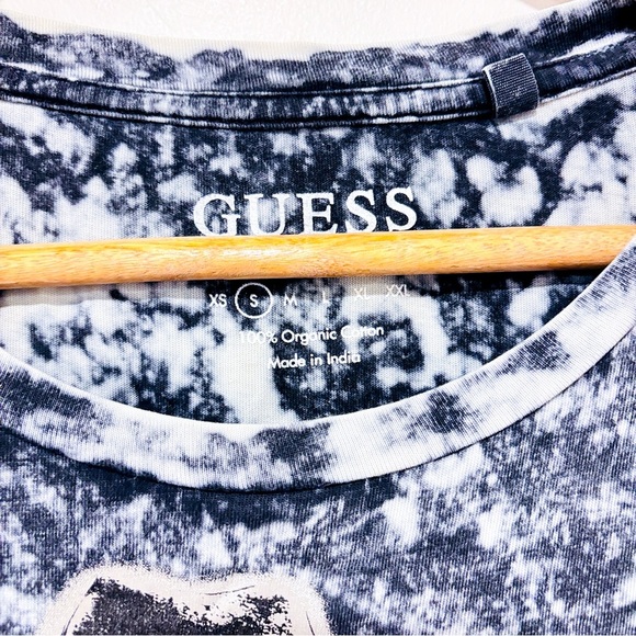 GUESS Grey tie-dye cowgirl t-shirt with rhinestone fringe | Small * - Picture 4 of 8